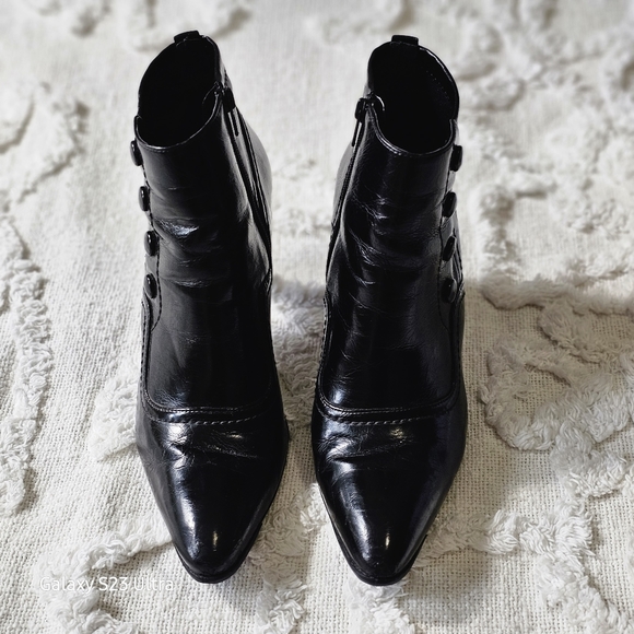 Franco Sarto vegan patent leather granny boots, size 7M - Picture 8 of 9